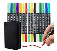 Marqueur de peinture acrylique - Ensemble de 72 stylos à double extrémité, stylet à pointe de pinceau opaque multi-surfaces | Outil de dessin en céramique de pierre de bois de toile de point mou pour