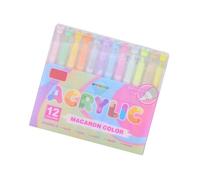 Marqueur de peinture acrylique liquide 12 couleurs avec pointe pinceau pour dessin, fabrication de cartes, scrapbooking, journal, coloriage, pointe souple pour croquis