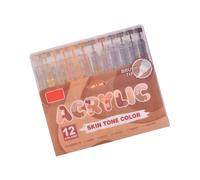 Marqueur de peinture acrylique liquide 12 couleurs avec pointe pinceau pour dessin, fabrication de cartes, scrapbooking, journal, coloriage, pointe souple pour croquis