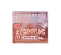 Marqueur de peinture acrylique liquide 12 couleurs avec pointe pinceau pour dessin, fabrication de cartes, scrapbooking, journal, coloriage, pointe souple pour croquis