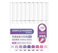 Marqueur de peinture acrylique liquide 9 couleurs avec pointe pinceau pour dessin, fabrication de cartes, scrapbooking, journal, coloriage