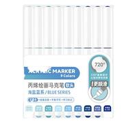 Marqueur de peinture acrylique liquide 9 couleurs pour dessin sur papier, pierre, pierre, toile, bois, verre, pointe pinceau, stylo de peinture acrylique liquide, stylos à dessin