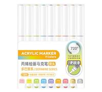 Marqueur de peinture acrylique liquide 9 couleurs pour dessin sur papier, pierre, pierre, toile, bois, verre, pointe pinceau, stylo de peinture acrylique liquide, stylos à dessin