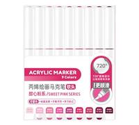 Marqueur de peinture acrylique liquide 9 couleurs pour dessin sur papier, pierre, pierre, toile, bois, verre, pointe pinceau, stylo de peinture acrylique liquide, stylos à dessin
