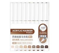 Marqueur de peinture acrylique liquide 9 couleurs pour dessin sur papier, pierre, pierre, toile, bois, verre, pointe pinceau, stylo de peinture acrylique liquide, stylos à dessin