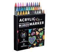 Marqueur De Peinture Acrylique | Marqueurs De Couleur Acryliques À Double Pointe | Marqueurs De Peinture Acrylique Solubles Dans L'eau | Peinture Acrylique Pour Les Artistes Amateurs De Dessin