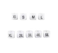 Marqueur de taille cintre, 500 pièces, étiquette en plastique blanc XS à 7XL, accessoires for l'organisation du support vêtements(White S)