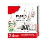Marqueur de tissu - 12/24 marqueurs de peinture pour tissu de couleur pour art textile | Stylos lavables avec pointe fine, sac fourre-tout en céramique, graffiti, nappe de linge pour la maison et