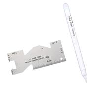 Marqueur de tissu avec règle de matelassage en métal pour couture, travaux d'aiguille, encre effaçable, stylo de marquage à l'eau, accessoires de couture