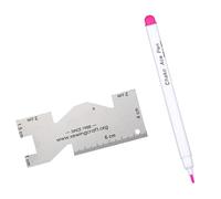 Marqueur de tissu avec règle de matelassage en métal pour couture, travaux d'aiguille, encre effaçable, stylo de marquage à l'eau, accessoires de couture