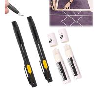 Marqueur de tissu effaçable à chaud pour la couture, craie de positionnement disparaissant à haute température, marqueur de recharge remplaçable et lavable, adapté aux outils de couture DIY (White,C)