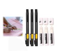 Marqueur de tissu effaçable à la chaleur pour couture, craie de positionnement disparaissant à haute température, stylo de recharge lavable, effaçable, remplaçable, adapté pour le coton, les tissus