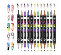 Marqueur de vernis à ongles, marqueur de manucure avec double pointe, 12 couleurs pour femmes, filles, salon de manucure, fêtes, projets d'exercice