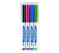 Marqueur effaçable Edding E661 pointe ogive 1 à 2 mm - Pochette de 4