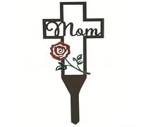 Marqueur en métal robuste en forme de cœur pour maman honorant un être cher dans une pelouse de cimetière ou personnel pour l'espace souvenir (carte d'insertion de maman)