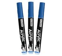 Marqueur Feutre Bleu 2,5 mm - Marqueur Permanent Bleu Peinture Acrylique, Indélébile, Medium, Aquarelle, Séchage rapide (lot de 3)