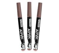 Marqueur Feutre Marron 0,7 mm - Marqueur Permanent Marron Peinture Acrylique, Indélébile, Pointe fine, Aquarelle, Séchage rapide (lot de 3)