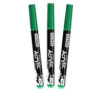 Marqueur Feutre Vert 0,7 mm - Marqueur Permanent Vert Peinture Acrylique, Indélébile, Pointe fine, Aquarelle, Séchage rapide (lot de 3)