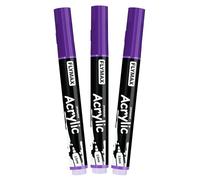 Marqueur Feutre Violet 2,5 mm - Marqueur Permanent Violet Peinture Acrylique, Indélébile, Medium, Aquarelle, Séchage rapide (lot de 3)