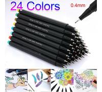 Marqueur Fin De Peinture, 24 Pièces/Ensemble, 0.4mm, Pour Dessin, Croquis, Écriture, Stylo De Coloration, Fournitures D'art