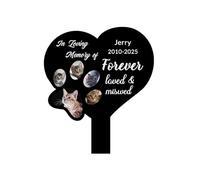 Marqueur funéraire en métal personnalisé pour Chien et Chat - Piquet de Jardin à l'extérieur, cimetière de condoléances - Cadeau de Souvenir pour la Perte d'animaux de Compagnie - Pierre tombale avec