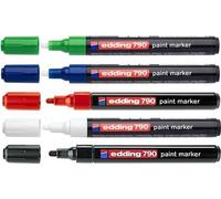 Marqueur industriel Edding 790, laqué, pointe ronde, 2-3 mm, blanc