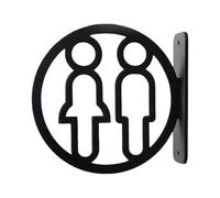 Marqueur mural contemporain d'identification de toilettes pour salle de bain - Symbole masculin et féminin