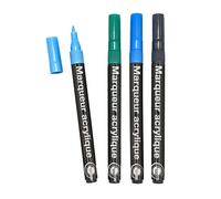 Marqueur Peinture Acrylique Extra-Fin Couleurs Froides 4 Pièces