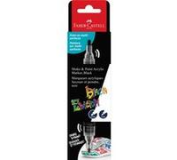 Marqueur - Peinture acrylique - Noir - Multi-supports - Double pointes - Faber-castell - Black Edition - Shake & Paint Noir
