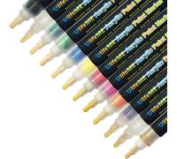 Marqueur Peinture Acrylique, Ulifeme 12 Couleurs Marqueur Feutre Permanent Pour Peinture Céramique, Bois, Porcelaine, Tissu, Verre Dessin, Metal, Vetement, Stylo Textile, Pierres & Diy
