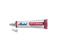 Markal Marqueur Stylmark 96652, pointe bille acier 3 mm, blanc - 1 unité