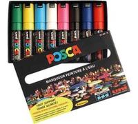 Marqueur Gouache Posca Pl Biseautee Assorti - Boite De 8
