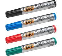 Marqueur permanent BIC 2300 Ecolutions pointe biseautée étui de 4 pièces