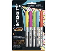 Marqueur permanent BIC Intensity couleurs intenses étui de 5 pièces