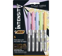 Marqueur permanent BIC Intensity couleurs pastel étui de 5 pièces