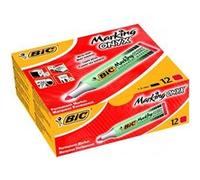 Marqueur Permanent Bic Marking Onyx 1482 corps métal pointe ogive Rouge Rouge Rouge G