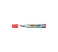 Marqueur Permanent Bic Marking Onyx 1591 corps métal pointe biseau Rouge Rouge