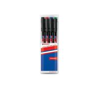 Marqueur Permanent - Edding - 142 - 1 Mm - Pack De 4 - Noir, Rouge, Bleu, Vert