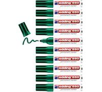 Marqueur Permanent - Edding - 550 - 10 Stylos - Vert - Pointe Ronde 3-4 Mm - Résistant À L'eau