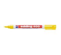Marqueur permanent - EDDING - EDDING 400 - Pointe ogive 1 mm - Encre indélébile - Faible odeur - Jaune - Surfaces lisses