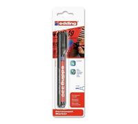 Marqueur permanent - EDDING - Pointe biseautée - Noir - Fonction clip - Écriture durable - Séchage rapide - Faible odeur