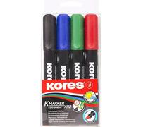 Kores Etui De 4 Marqueur Permanet "K Marker" Pte Biseautée Assortis