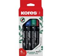 Marqueur permanent Kores "ECO XP2" pointe biseautée Étui de 4 pièces