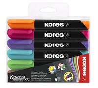 Marqueur permanent Kores "K MARKER" pointe ogive Étui de 6 pièces