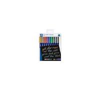 Staedtler Feutres métalliques 8325 TB10 – pointe biseau, encre pigmentée à base d'eau, étui 10