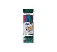 Faber-Castell Marqueurs permanents MULTIMARK épaisseur M – Etui de 4 (rouge, bleu, vert, noir)