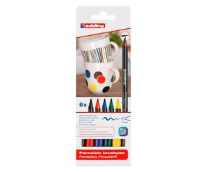 Marqueur permanent pour porcelaine Edding 4200 pointe pinceau de 1 à 4 mm - Pochette de 6