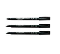 Marqueur permanent - STAEDTLER - Lumocolor 317M - Lot de 3 - Pointe ogive - 1 mm - Noir