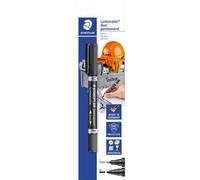 Staedtler Marqueur permanent Lumocolor 348-9 BK-1, noir, double pointe F+M, étanche, 1 pièce