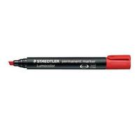 Marqueur permanent - STAEDTLER - LUMOCOLOR - Pointe biseautée - Couleur rouge - Indélébile